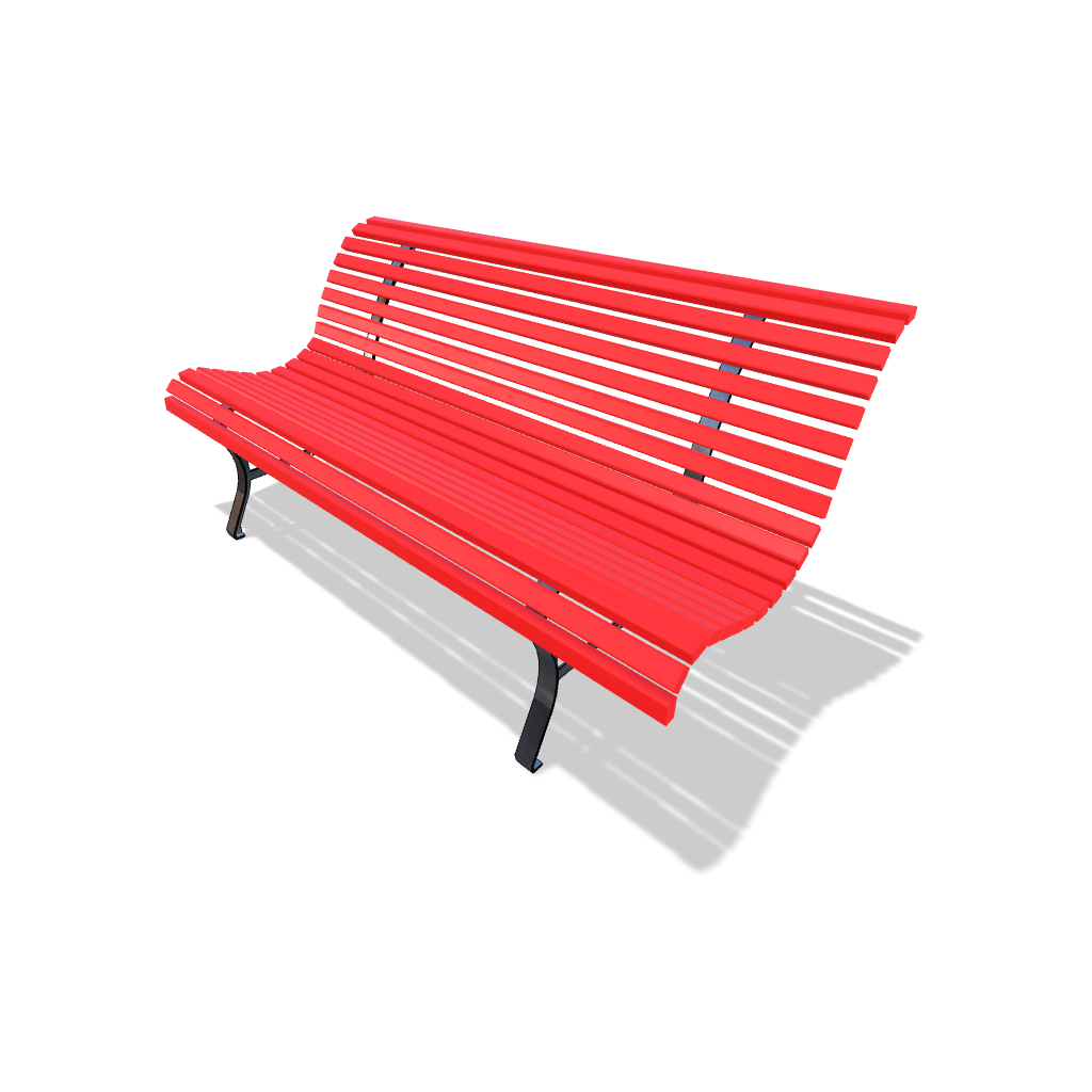 Gartenbank, 1600 mm lang, rot